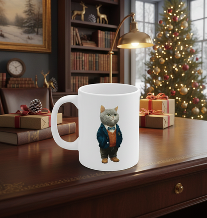 Classic Grey British Shorthair Cat Ceramic Mug