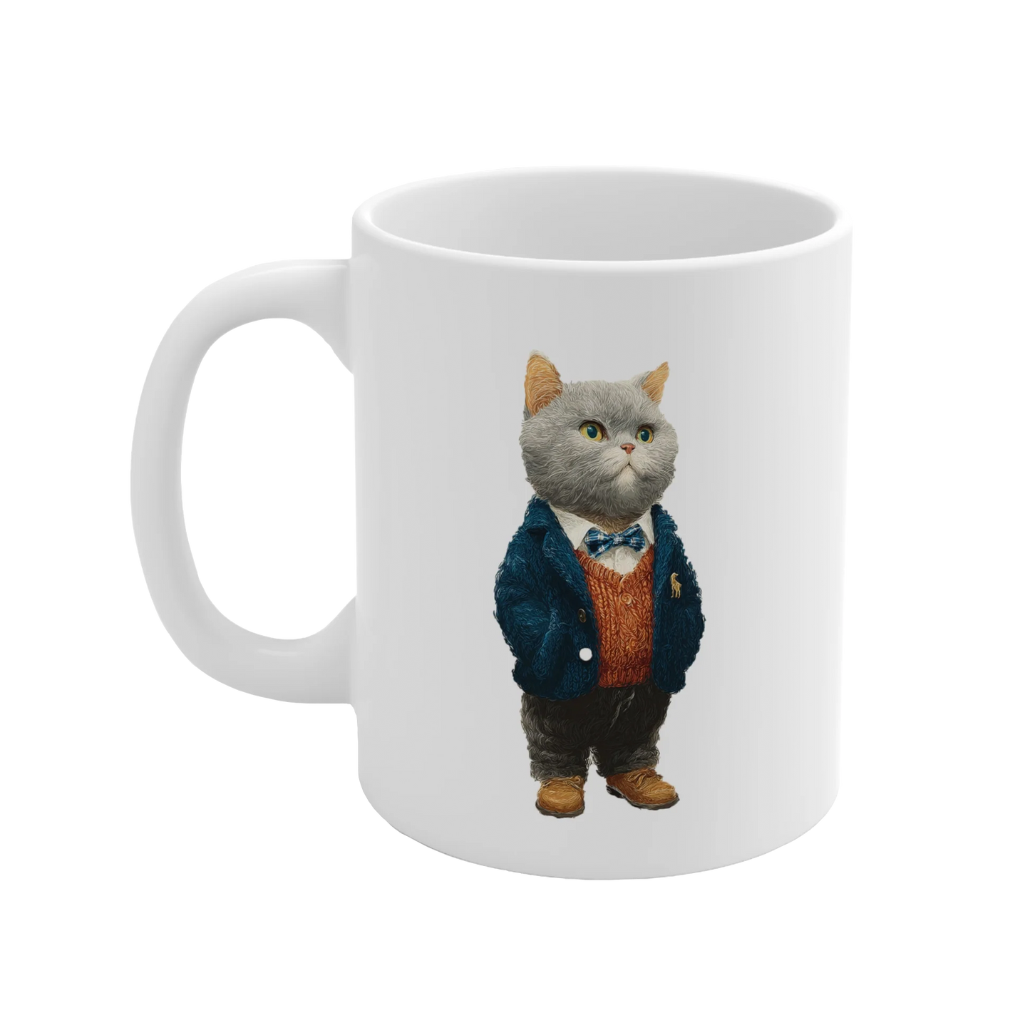 Classic Grey British Shorthair Cat Ceramic Mug
