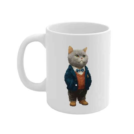 Classic Grey British Shorthair Cat Ceramic Mug